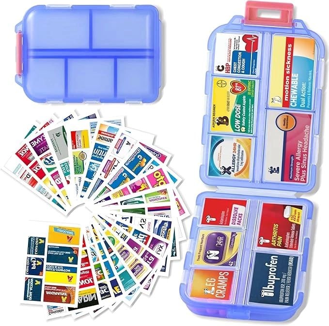 Compact travel medicine organizer