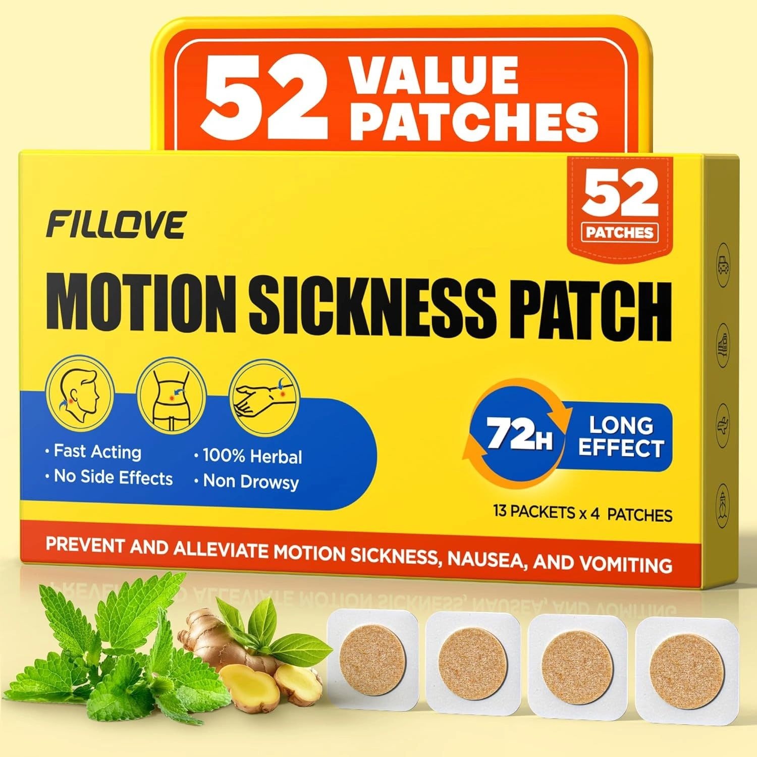Motion sickness patches for cruise travel