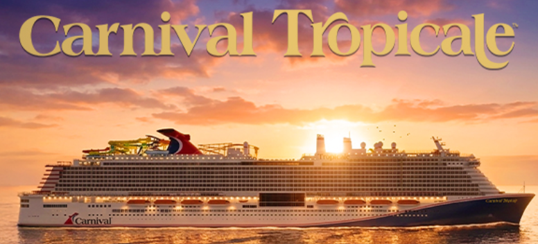 Carnival Tropicale — large cruise ship at sea aerial view